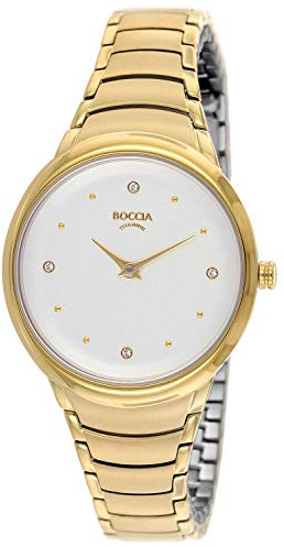 Boccia Damen Armbanduhr Titan Gold 32mm
