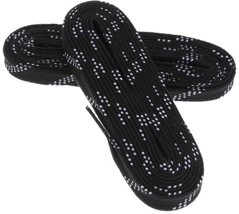 1 paire de lacets cirés pour patins de hockey et hockey sur glace - Protection contre le gel - Pour patins à roulettes de hockey - Noir 96 pouces