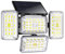 Lampes solaires de sécurité d'extérieur avec 4 têtes réglables, 242 LED, détecteur de mouvement et étanche pour jardin, terrasse, cour, porche, garage et allée