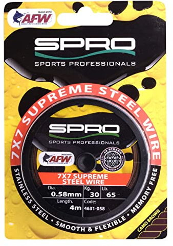SPRO 7X7 Supreme Steel Leader Stahlvorfach - Material 4m Rolle (0,36 mm / 4m Spule / 12kg-26lb Tragkraft)