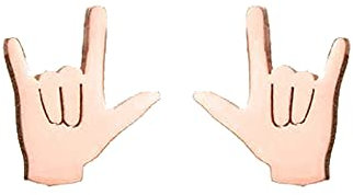 I Love You Hand Sign Language Symbol Stud Earrings for Women