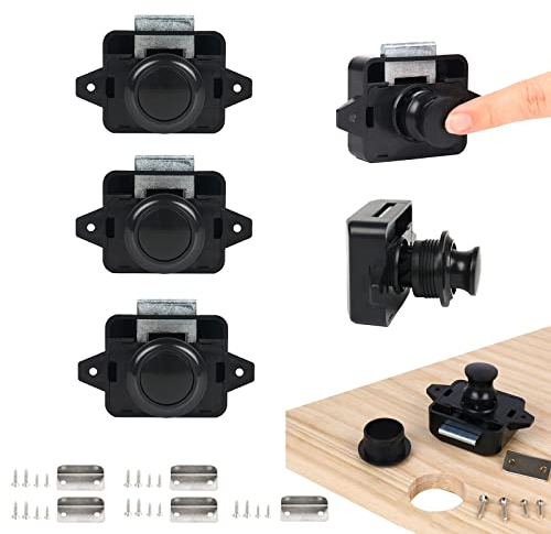 Push Button Catch Door Lock Verriegelung, 5 Stück Schranktürschloss Möbelschloss, Caravan Push Button Schloss, Drehknopf Schloß für Ship Boat Wohnmobil Motorhome RV Caravan Van