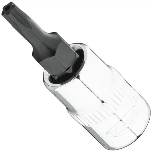 VIGOR Schraubendrehereinsatz, V7037-IPR15, 1/4″, IPR Profil, SW T15+H | Antrieb 1/4 Zoll (6,3 mm) Vierkant hohl, Abtrieb Innenprofil mit 5 abgerundeten Flanken, mit Stirnlochbohrung (TORX-ähnlich)