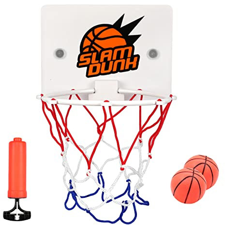YunBey Mini Basketballkorb, Indoor Basketball Korb mit 2 Stück Bälle und Pumpe, Mini Basketballkorb fürs Zimmer mit Ball für Wohnzimmer, Schlafzimmer, Büro Farbe