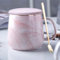 Xfeyaqlo Tazze Marmo, Tazza Marmorizzata, Tazze Effetto Marmo, Tazze di Caffè, Tazza da Colazione, Bordo Dorato, Adatto a Regali, Amante, Famiglia, Amico, Ceramica, 400ml (Rosa)