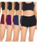 wirarpa Damen Baumwolle Boxershorts Panties Unterhosen Radlerhose unter Kleid mit Baumwoll Schritt 4er Pack Schwarz Blau Lila Rot Größe 2XL