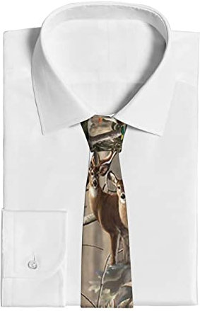 SONOON Herren-Krawatte mit Hirsch-Bär, Elch-Druck, Seidenkrawatte, mehrfarbig, luxuriöse Hochzeit, Business, Krawatte, Hemd-Accessoires, kann Ihre Fotos für Sie anpassen, Schwarz , Einheitsgröße