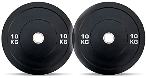 Bumper Plates 2 x 10kg Hantelscheibe 50mm Gummi Gewichte Gewichtscheibe mit Metall-Innenring