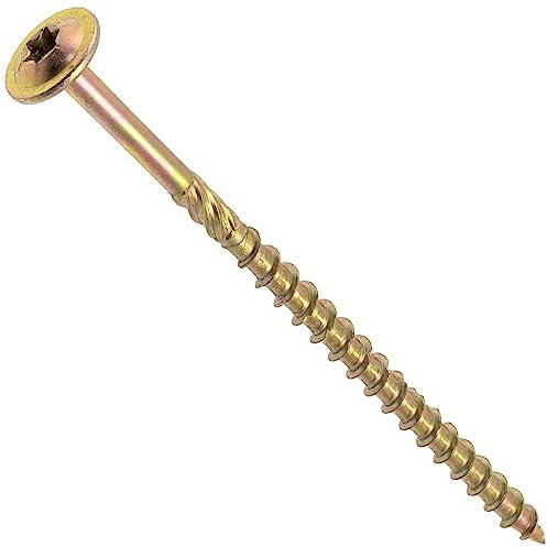 AERZETIX - C67496 - Lot de 100 Vis à bois Ø6x120mm à tête large bombée - à empreinte étoile Т30 - en acier zingué - menuiserie, contreplaqués, agglomérés, mélaminés