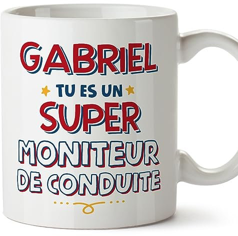 Mugffins Tasses Personnalisables pour MONITEUR DE CONDUITE homme - En Français - Cadeau Personalisé- Tu es Super - 11 oz / 330 ml