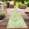 Teppich-Traum Wasserfester Outdoor Teppich wetterfest Plastik Kunststoff Gartenteppich Campingmatte Picknick Läufer lang Blätter-Design hell-grün 90 x 300 cm