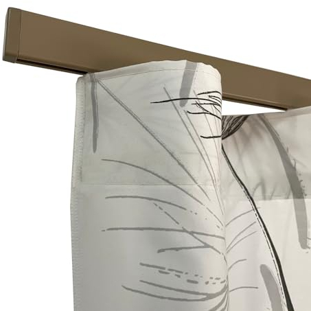 TENDAGGIMANIA Binario Tenda Soffitto/Parete Piatto Lunghezza 120 CM TORTORA -Ideale anche per Tende ad Onda - Bastone Completo di Tappi Laterali - Personalizzabile- Movimento Manuale