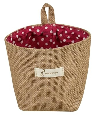 Yardwe De Rangement Suspendu En Coton Et Lin - Petit Panier De Rangement Pour Salle De Bain De Suspendu Petit En Jute Rayé