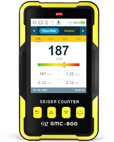 Rilevatore di radiazioni nucleari GQ 800 contatore Geiger degli Stati Uniti prodotto standard nazionale degli Stati Uniti display LCD di grande colore 5 tipi di allarme dosimetro