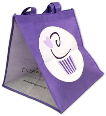 Purple Cupcakes Cake & Cupcake Carrying Bag with Base - Ideal for carrying 12 Cakes or 4 boxes of 12 Cupcakes