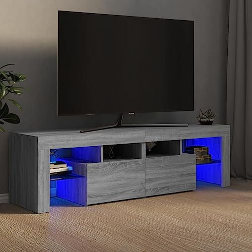 fernsehschrank,tv Bank,tv Tisch,tv tableTV-Schrank mit LED-Leuchten Grau Sonoma 140x36,5x40 cmtv Cabinet,lowboard weiß,tv Schrank Weiss,