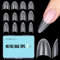 TOMICCA 504 Pièces Demi Capsules Ongles French Acrylique Tips Ongles Gel, 12 Tailles Amande Court Demi Couverture French Nail Extension Tips Appuyez sur les Ongles pour Manucure Salon