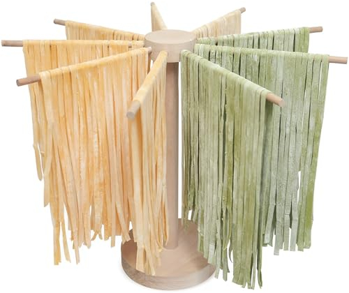 Pasta Drying Rack Collapsible Wooden Noodle Stand for Homemade Spaghetti Household Noodle Dryer Rack Hanging for Making Pasta Maker Noodles (Par 9)