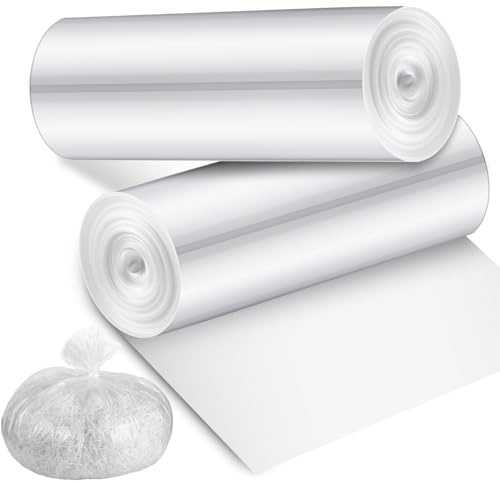 Baderke 40 Pcs Shredder Bags 15 Gallon Paper Shred Waste Bags 26'' x 30'' White Clear Trash Can Liners for Small Shredders