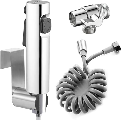 Rierousy Pulverizador de Bidet de Bidé de Mano, Mezclador de Doble Chorro para Bidet, Bidet para WC, manguera bidet de Bidé, Ducha Bidet