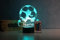 Optechvisual Personalisierte Fußball Lampe – Geschenkidee für erwachsene Fußballer – LED Nachtlicht & Tischlampe mit Namen – Fußball Deko