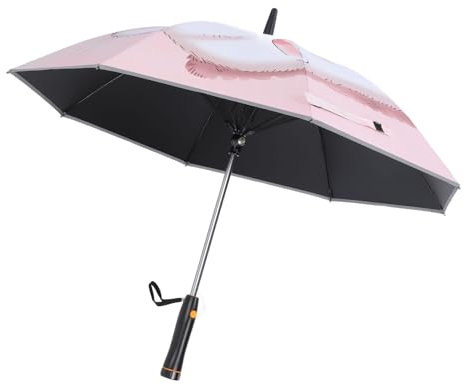 Luocute Sombrilla con Ventilador Incorporado para Protección contra el Calor, Paraguas Portátil con Ventilador de Refrigeración, Verano, Playa, Deportes, Caminar, Reflectante UPF 50+,