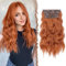 FESHFEN Clip in Extensions, 4PCs Lang Wellig Voller Kopf Haarverlängerungen mit Clips Synthetik Gewellt Kupferrot Haarextension Wavy Haar Extensions Clip in Haarteil für Damen 40 cm