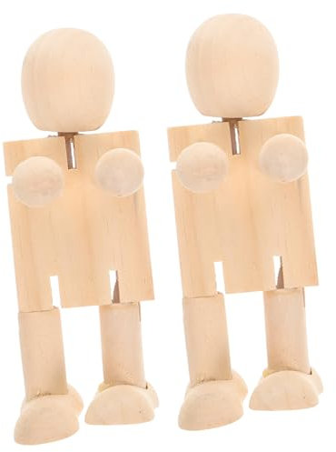 SHINEOFI 2st Gemeinsames Marionettenspielzeug Schaufensterpuppe Mini-spielzeug Action Figur Kidzrobotix Kinderspielzeug Schreibtischaufsatz Verbunden Wohndekoration Tischroboter Hölzern
