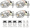 PATIKIL Round Key Entry Door Knobs Interior, 4 Pack Round Stainless Steel Bedroom Bathroom Door Knob with Lock Entry Indoor Outdoor Door, Silver