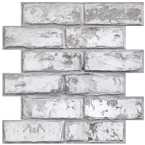 Commomy 3D Wandpaneele Selbstklebend, Wandverkleidung Steinoptik,10 Stück, 30 x 30 cm, Wasserdicht Wandverkleidung Selbstklebend PVC Wandpaneele für Wohnzimmer Schlafzimmer Innendekoration