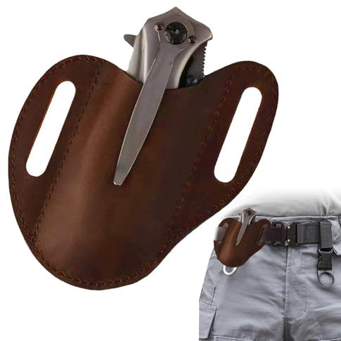 Hailerio Porta Coltelli da Tasca in Pelle - Portacoltelli Con Clip per Cintura da Uomo per la Maggior Parte dei Coltelli Pieghevoli
