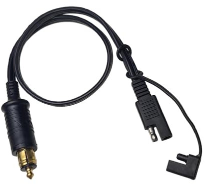 COZERI DIN Hella Powerlet Stecker auf SAE Adapter, 12V-24V Motorrad Zigarettenanzünder Verlängerungskabel mit Staubschutzkappe, Schnellverschluss, für BMW Motorräder Lkw und mehr Fahrzeuge