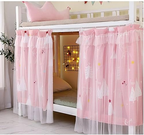 Rideau de Lit pour Superposé Cabine Ciel de Lit en Polyester Rideau Superposé pour Lit d'enfant Couvre-Lits Baldaquin Anti-poussière et Anti-Insectes Rideau Occultant Tenture Cabane Étudiants