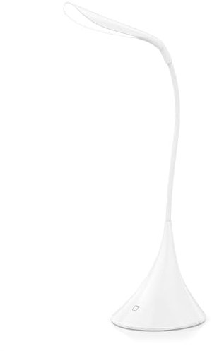 CSL - LED Lampe Tischlampe Leselampe kabellos - flexibler Schwanenhals - 14 SMD LEDs – 3 Helligkeitsstufen – geringer Verbrauch – wahlweise Batteriebetrieb oder 5V USB-A Stromquelle - weiß