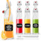 volila 1L Flip Top Bottles with Stoppers - 1000ml Clear Swing Top Bottles for Homebrewing and Beverages - with Leak Proof Caps, Labels, Pen and Funnel (6 Pack)