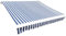 Toldo superior de lona azul y blanco, 350 x 250 cm, para hogar y jardín, césped y jardín, toldos para ventanas y puertas