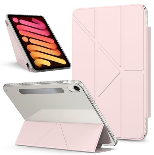Sacs et étuis pour tablettes PC Compatible With iPad Mini 7 A17 Pro 2024/ Mini 6 2021 8.3 Inch 7th/6th Gen Case Case Detachable Magnetic Cover Slim Protective Case, Transparent Back Shell Stand Shockp