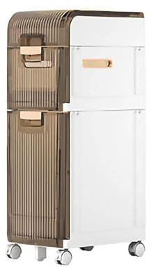 Armoire de rangement en plastique étroit tour latérale étanche avec tiroirs et roues de verrouillage, idéal pour les cuisines en papier toilette et les blanchisseries,3rd floor-17cm