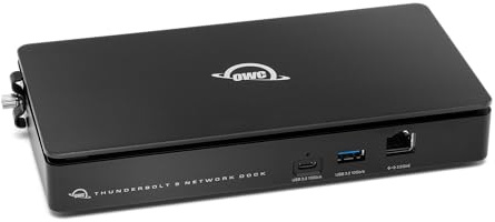 OWC Thunderbolt 5 Dock mit Dual 10GbE + 2.5GbE, 3X Thunderbolt, 4X USB 10Gb/s - Docking Station Pro für NAS, AV, NDI, Dante, Mac/PC - Unterstützung 3 Displays 8K, 90W, Fanless