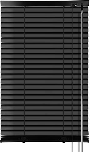 S SIENOC Aluminium Jalousie Schwarz B110xH160cm Venetian Blinds | Jalousie ohne Bohren inkl. Klemmclips
