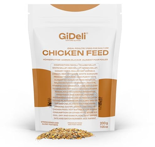GiDeli Hühnerfutter 200 g - Legemehl Alleinfutter für Hühner - Geflügelkörnerfutter Für optimale Legeleistung & Eibildung - Beste Akzeptanz & besonders nährstoffreich - ohne Gentechnik