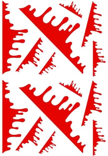 TOKIDNY 2 Blätter Autoaufkleber Blut Tropfen Design Selbstklebend Reflektierend Dekorativ Für Stoßstange Und Karosserie Kratzerabdeckung Spaßiger Halloween Sticker