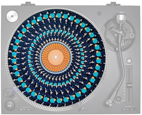 zwxqe Record Slipmat, Optical Illusion Visual Effect Record Pad, Anti Slip Felt Turntable Mat, Smooth Rotation Vibration Reduction, Vinyl Turntable Accessory for Studio Music Display