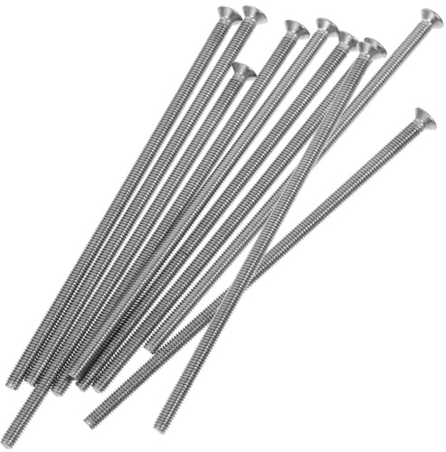 Vis à Plaque en Acier Inoxydable Argentée, Lot de 10, Longues | Stainless Steel Repair Plate, Vis Longues Prises Murales, Visserie Inox pour Réparations Domestiques