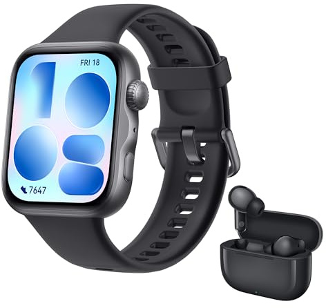 HUAWEI Watch FIT 5 Smartwatch + FreeBuds SE 4, GPS, 2500 Nits, Negro | 1,82″ Pantalla AMOLED, Pago NFC, 5ATM, Hasta 10 Días Autonomía, Modos de Entrenamiento, Seguimiento de Salud,para Android iOS
