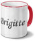 printplanet Tasse mit Namen Brigitte - Motiv Chrom-Schriftzug - Namenstasse, Kaffeebecher, Mug, Becher, Kaffeetasse - Farbe Rot
