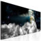 decomonkey Bilder Mond Himmel 150x50 cm 1 Teilig Leinwandbilder Bild auf Leinwand Vlies Wandbild Kunstdruck Wanddeko Wand Wohnzimmer Wanddekoration Deko Sterne Nacht Wolken