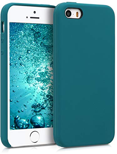 kwmobile Cover per Apple iPhone SE (1.Gen 2016) / iPhone 5 / iPhone 5S Custodia - Back Case per Smartphone in Silicone TPU - Protezione Gommata - petrolio matt