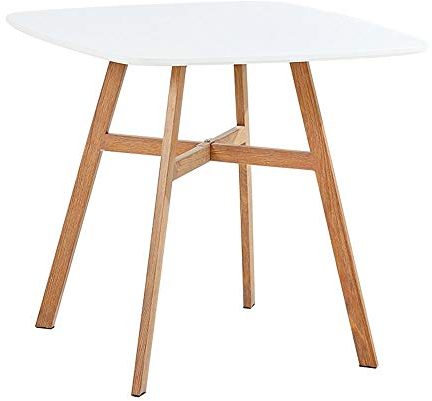 HANSHAN Beistelltisch Esstisch + Ulmen-Quadrat-Tisch Moderne Mode Snack-Tisch Verhandlungstisch Platz für 4 Personen (weiß)