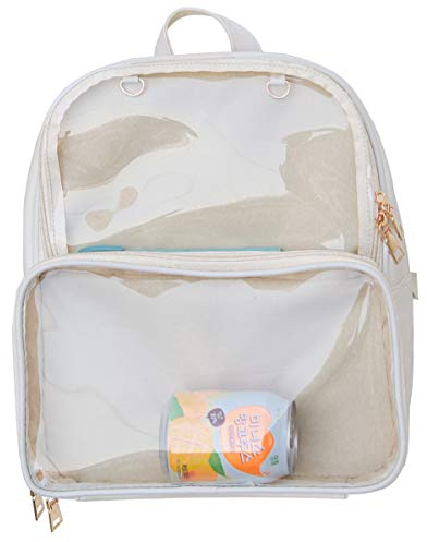 KEEPOP Ita Taschen Rucksack Mädchen Schulrucksack Niedliche Sommer Strandtasche Transparente Fenster für DIY Dekore, Nicht-gerade weiss